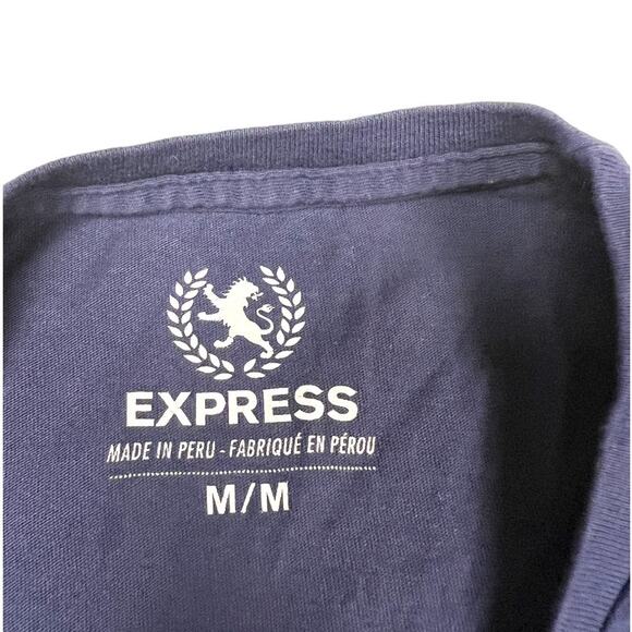 Express T-Shirt Blue Short Sleeve Up All Night To Get Some 100% Cotton Women's M - Picture 3 of 7